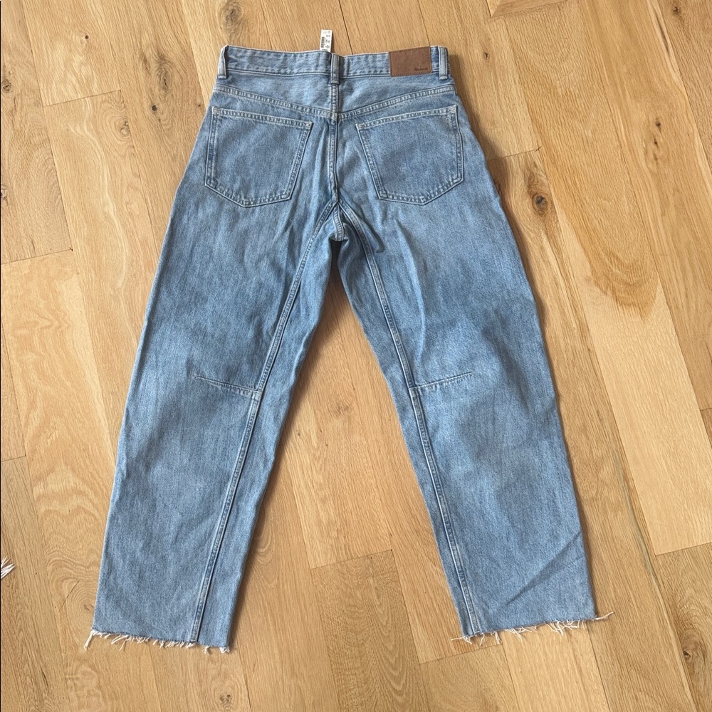 Madewell Blue Darted Barrel-Leg Jeans - Picture 3 of 4